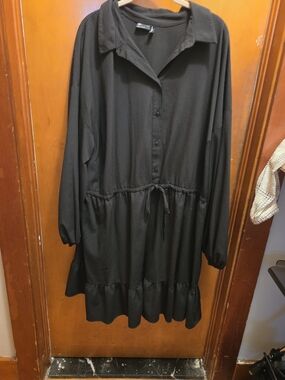 ASOS Black High-Low Shirt Dress